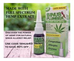 Hemp CBD Nasal Spray for Allergy and Sinus Relief from Sinus Plumber